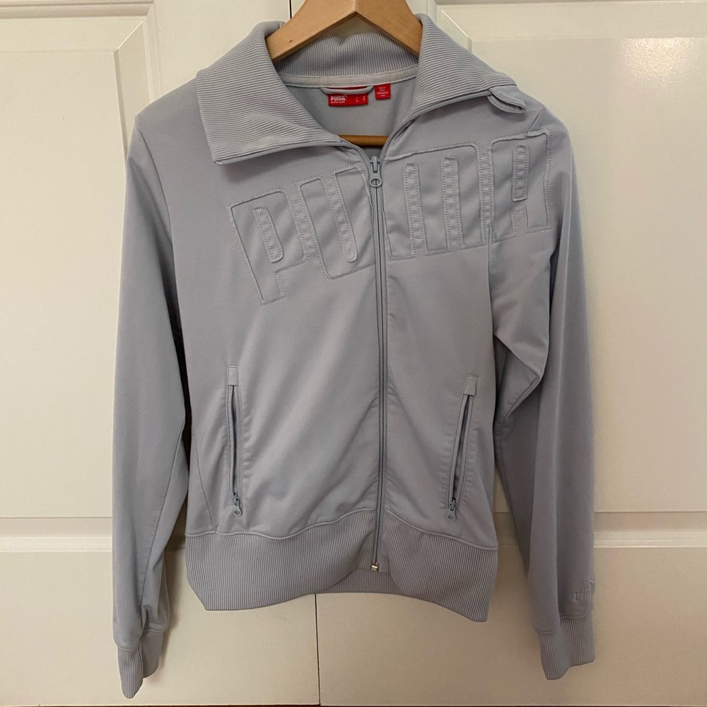 Baby Blue Puma Asymetrical Zip Athletic Jacket